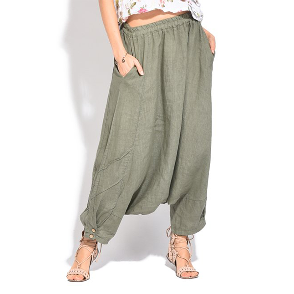 Pantalones harem de color natural para mujer