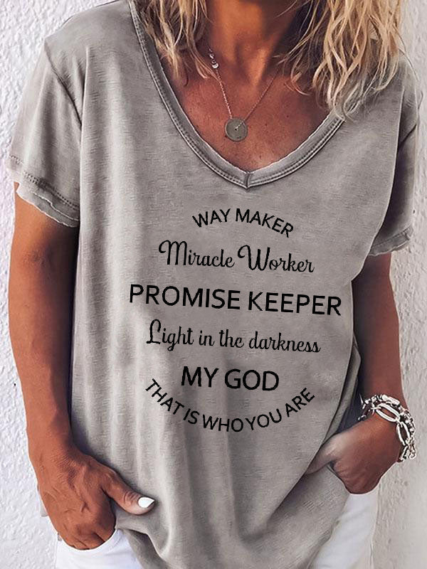 Frauen Way Maker Miracle Worker Versprechen Keeper Light In The Darkness Mein Gott, wer du bist Kurzarm T-Shirt