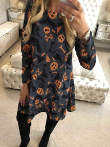 Gray traditional Halloween swing dress