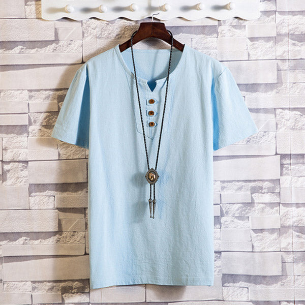 Camisa de hombre con manga corta y fina.