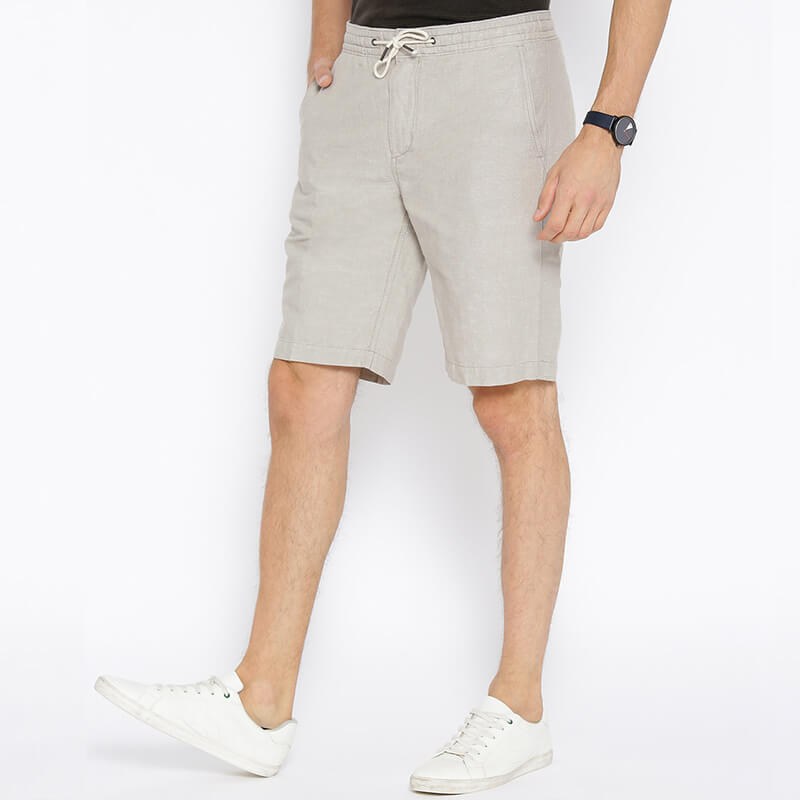 Herren Straight Summer Cool Atmungsaktive, weiche, bequeme Shorts aus Baumwoll-Leinen mit Kordelzug