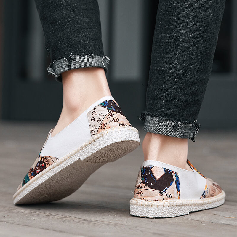 Zapatos de cáñamo cómodos de moda para hombre, lujo y verano.