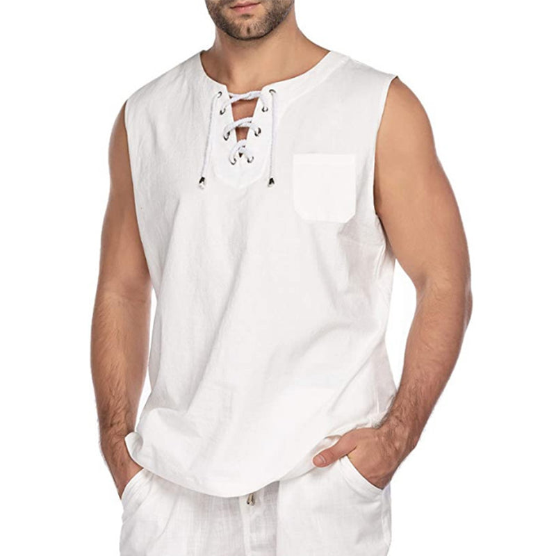 Camisa de algodón con cordones sin cordones