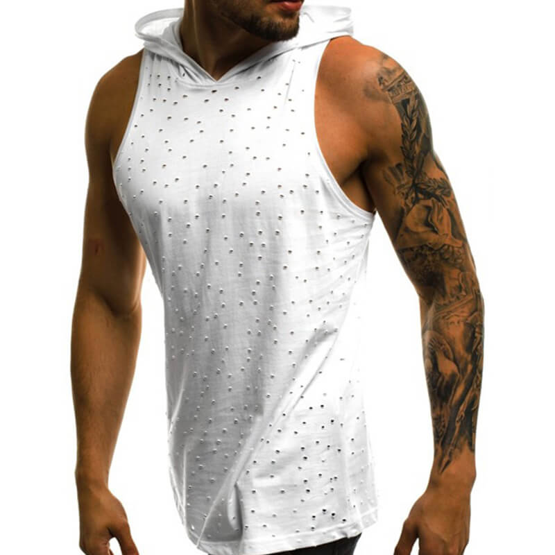 Mezcla de algodón sin mangas, cómoda y casual, para hombres