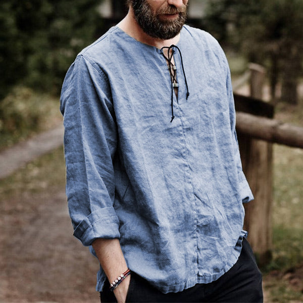 Langarmhemd aus Leinen für Herren