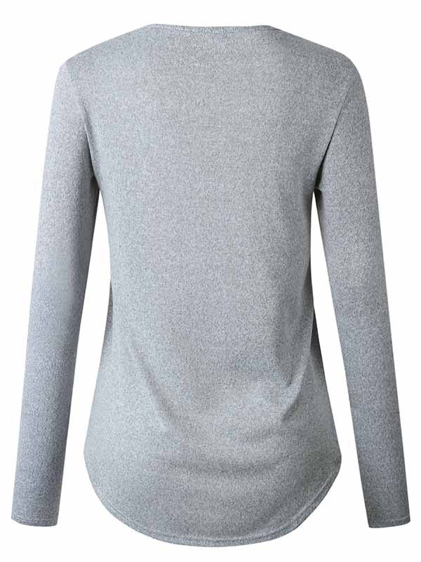 Camisa de otoño con manga larga y cuello en V