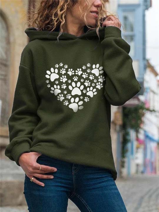 Dog Paw Prints Gemütlicher Hoodie