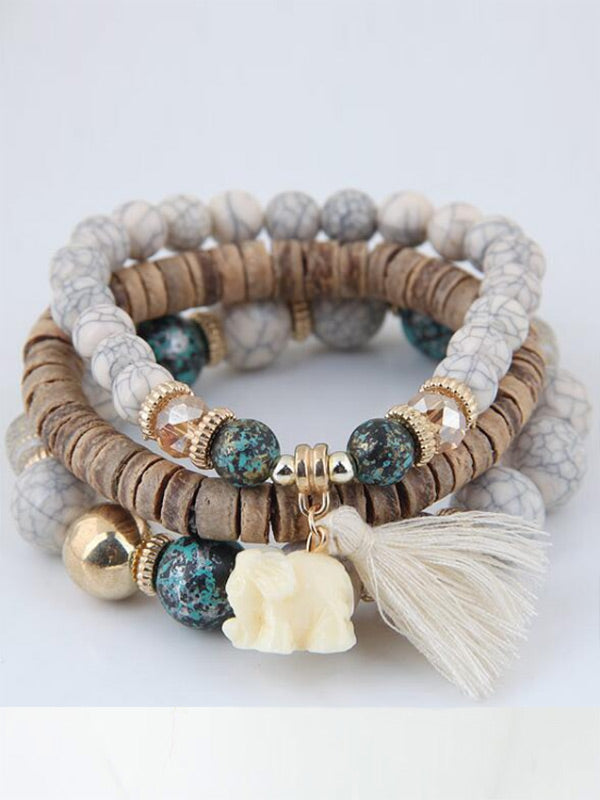 Brazalete de múltiples capas de chuleta bohemia salvaje