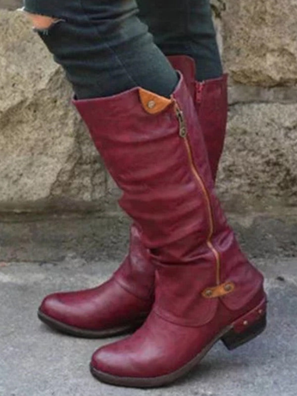 Caballero de remache alto de tacón bajo Damen Vintage