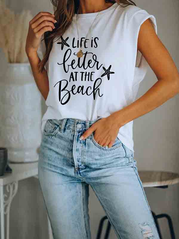 La vida de las mujeres es mejor en la playa Camisetas estampadas