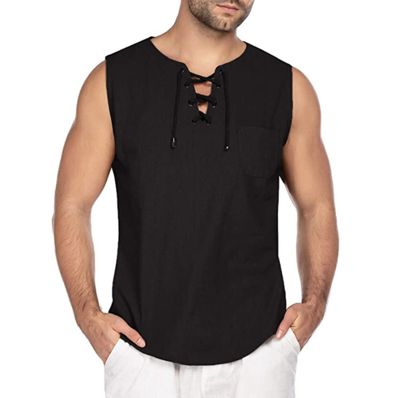 Camisa de algodón con cordones sin cordones