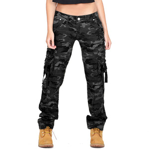 Hip Hugger Bequeme Camo Cargo Freizeithose