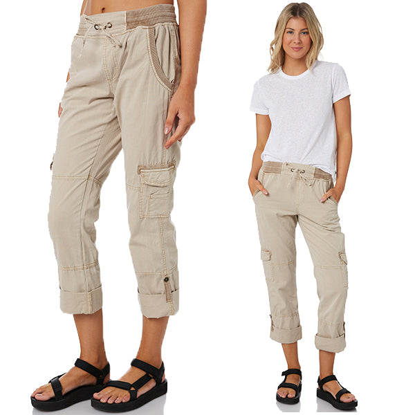 Bolsillos caqui para mujer &quot;pantalones capri&quot; pantalones cargo