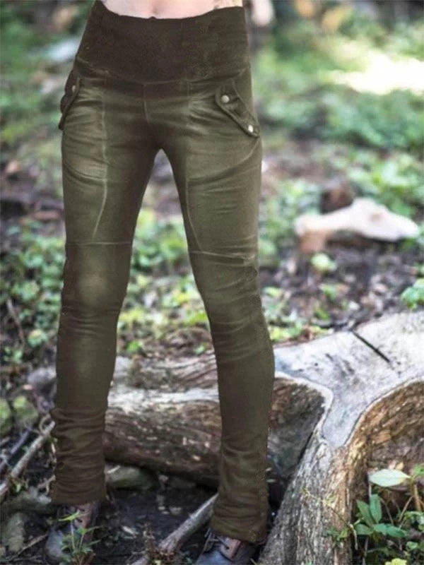 Moteriški derliaus vientisos spalvos elastiniai antblauzdžiai