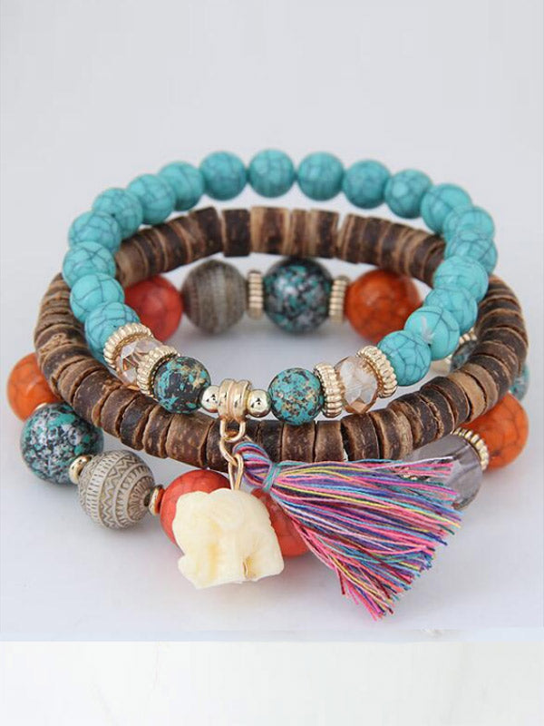 Brazalete de múltiples capas de chuleta bohemia salvaje