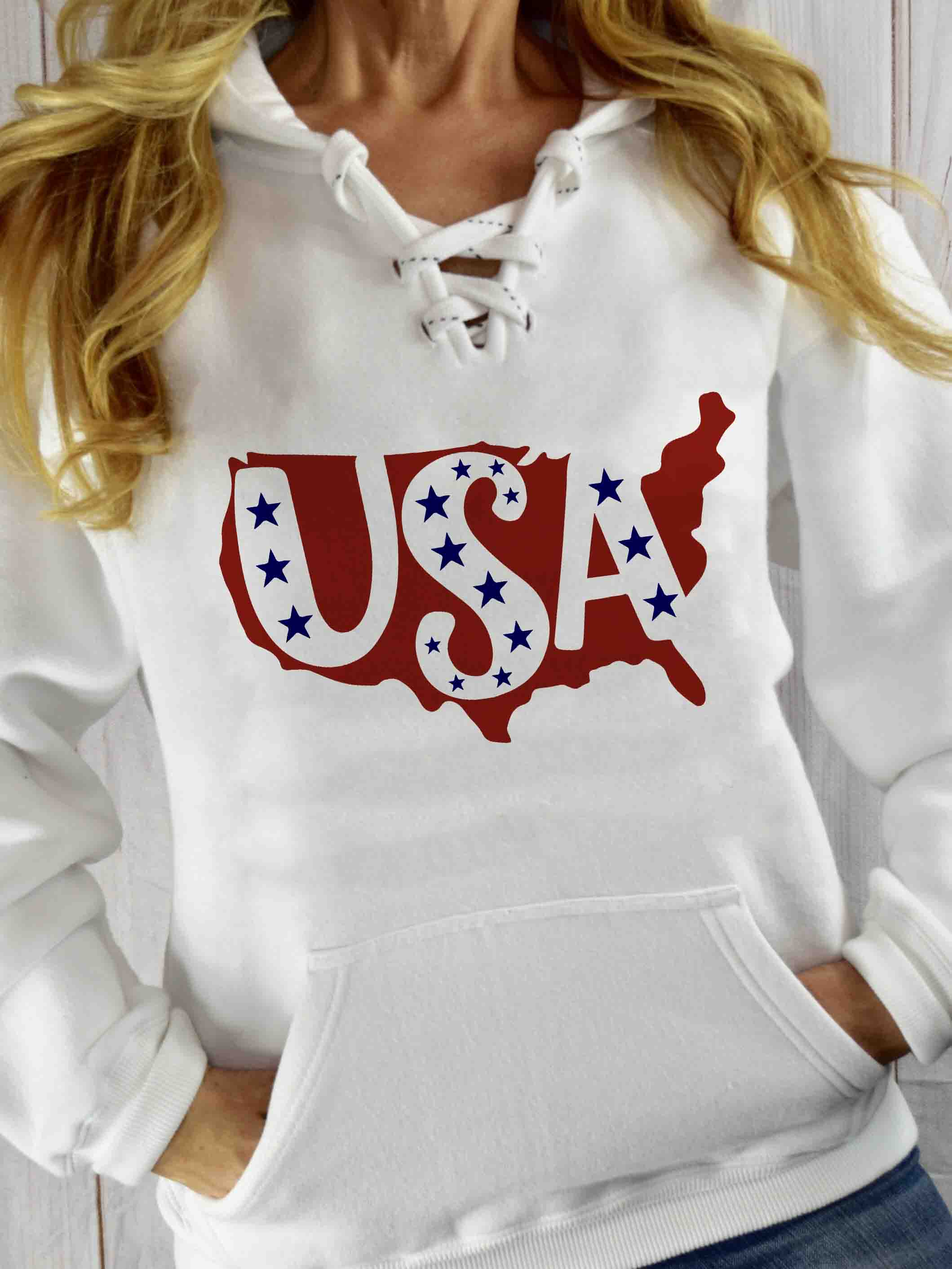 Mujer, USA Star Print, correa de bolsillo