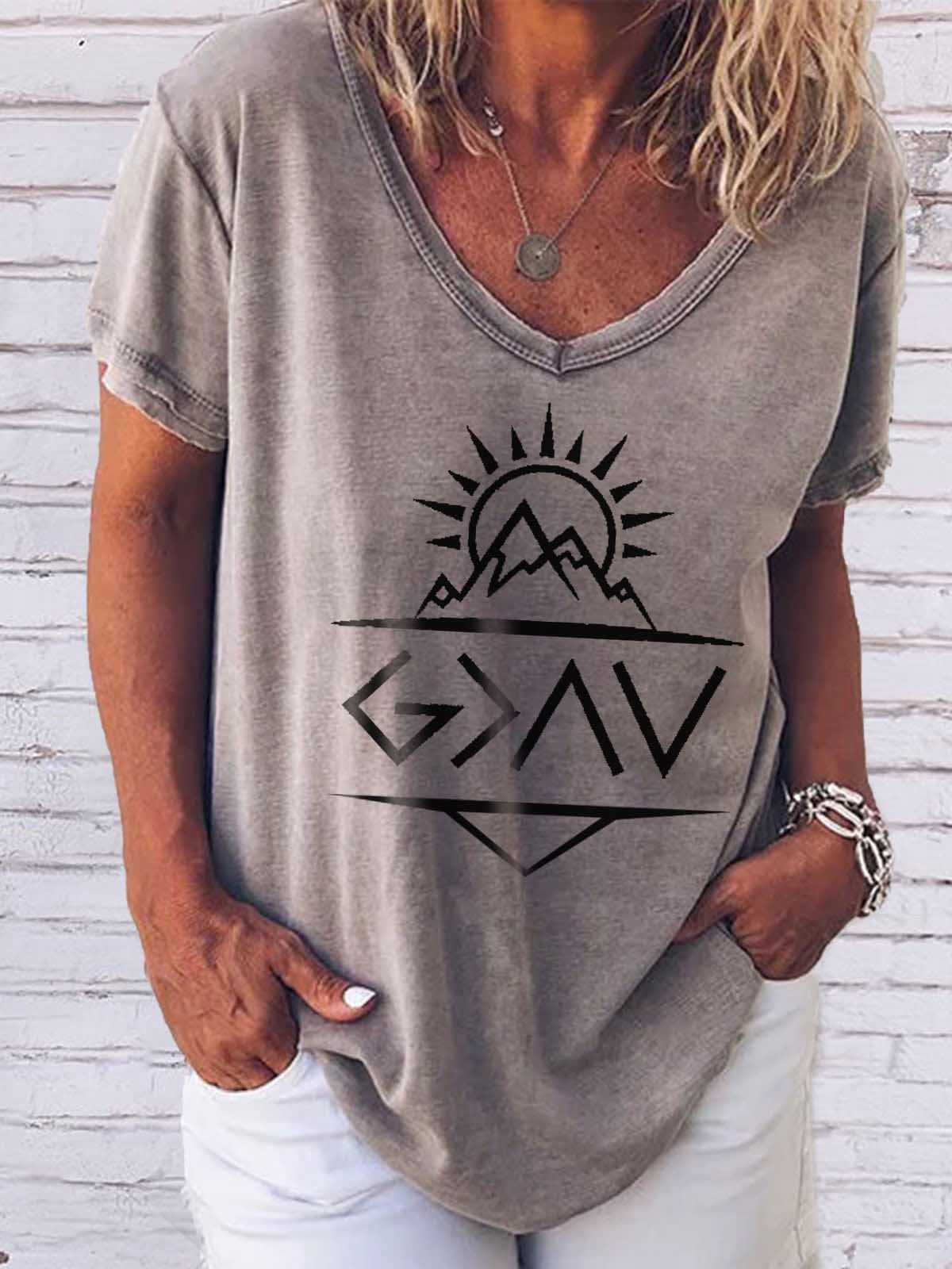 Faith V-Ausschnitt Kurzarm Top