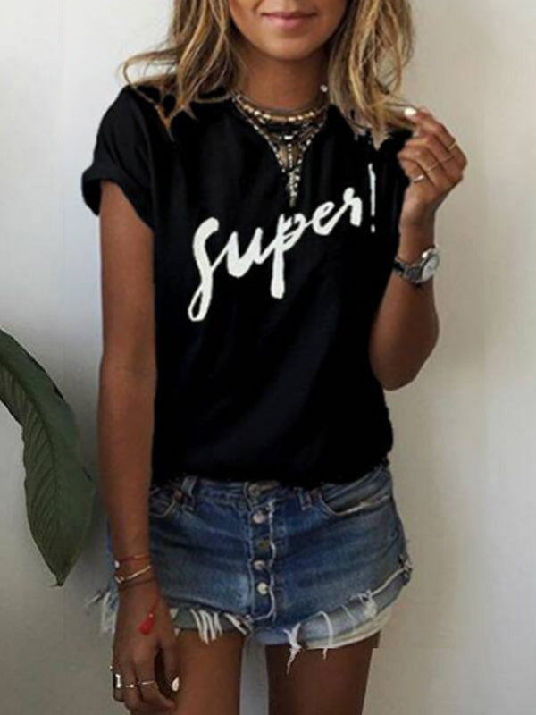 Camiseta con estampado SUPER de mujer
