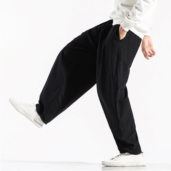 Pantalones de algodón y lino para hombre.