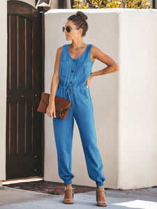 Taschenoverall aus Leinenmischung