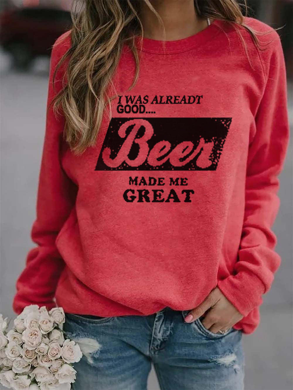 Ich war schon gut Bier machte mich großartig Casual Top