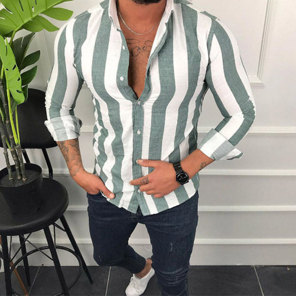 Camisa de hombre delgada a rayas