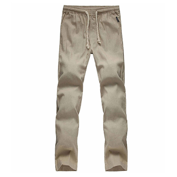 Pantalones de hombre transpirables de algodón y lino