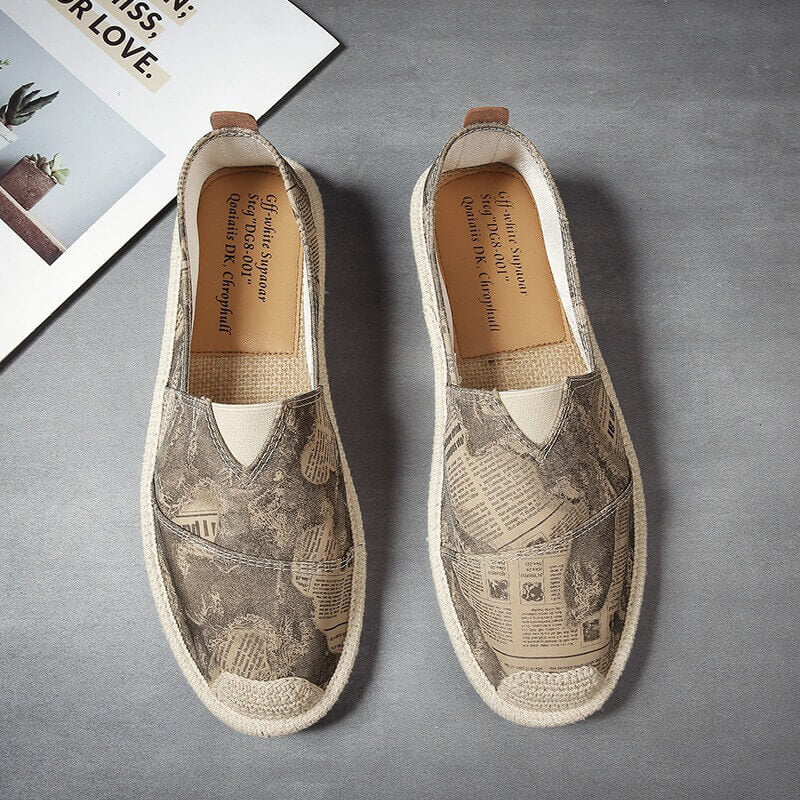 Zapatos de cáñamo cómodos y transpirables de verano para hombres casuales