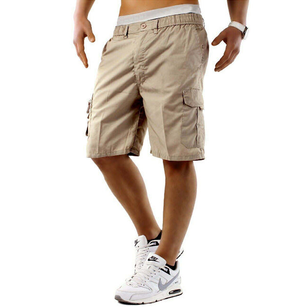 Shorts rectos de exterior con varios bolsillos para hombre