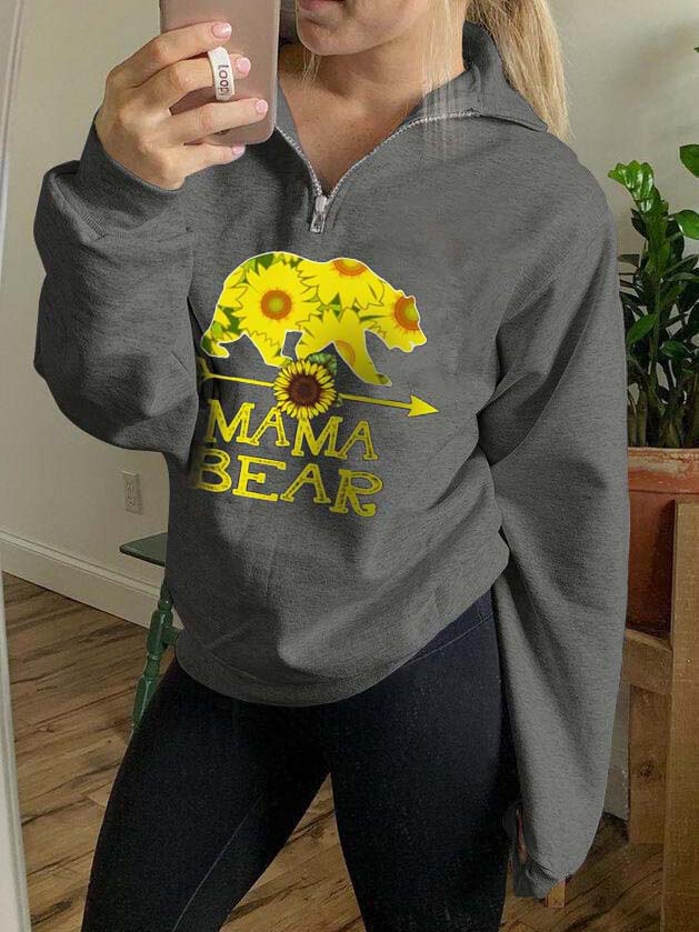 Mama Bär Sonnenblumen Reißverschluss