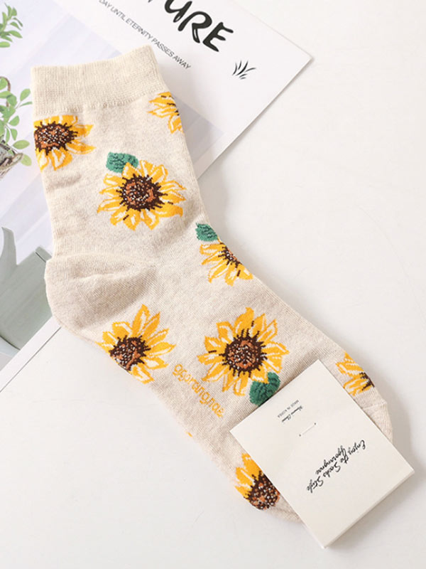 Calcetines de girasol fértil para mujer