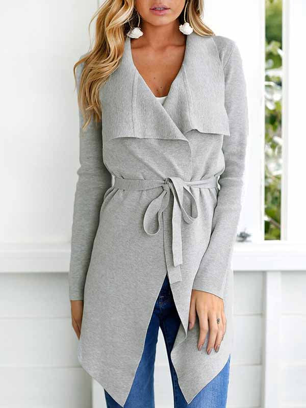 Chaqueta de punto con cuello en V y encaje