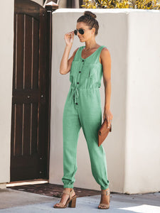Taschenoverall aus Leinenmischung