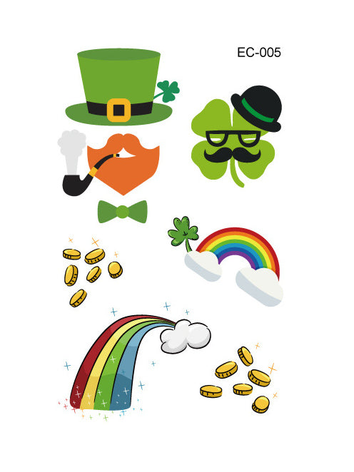 Pegatinas de tatuajes infantiles en la cara para St. Para el día de patricio