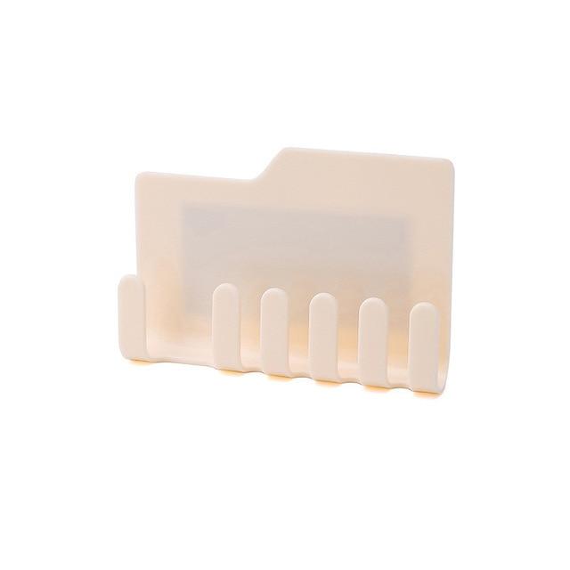 BalleenShiny Cute Animated Baño Cocina Cara sonriente Cepillo de dientes Toalla Estante de almacenamiento Chupete Gancho Soporte de pared