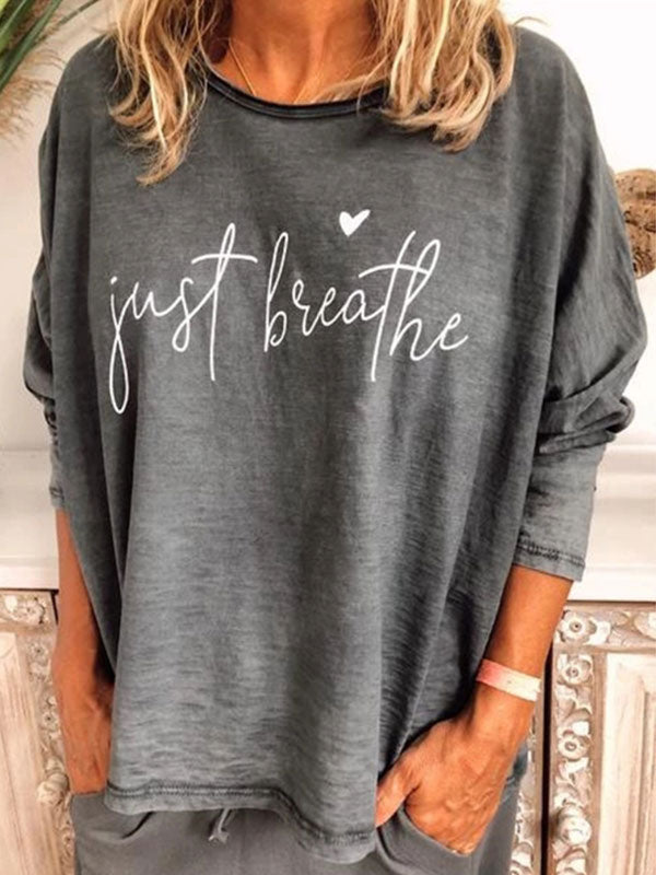 Camisa de algodón con cuello redondo para mujer