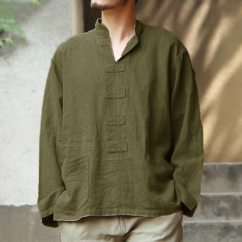 Herren Vintage Loose Umweltfreundliches Super Soft Breathable Linen Shirt