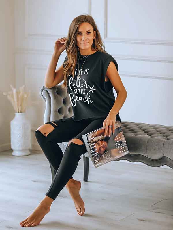 La vida de las mujeres es mejor en la playa Camisetas estampadas