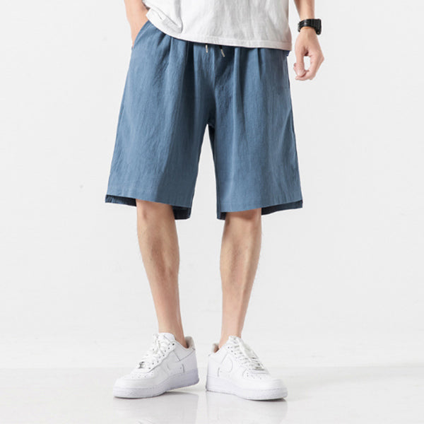Lace Up Casual Leinen Shorts für Herren