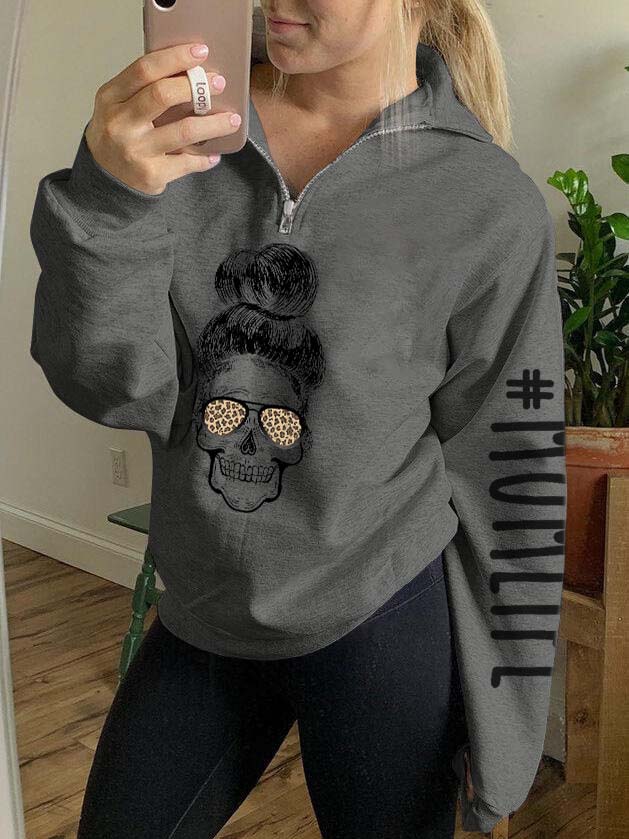 Frauen Mom Life Zip Sweatshirt