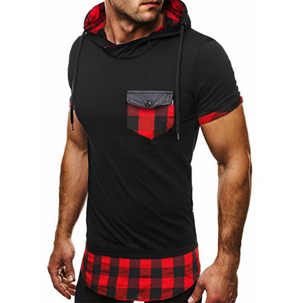 Camisa con capucha de manga corta para hombre