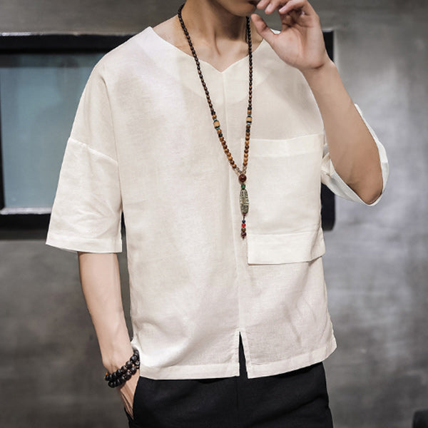 Camisa de lino estilo chino