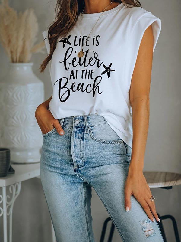 La vida de las mujeres es mejor en la playa Camisetas estampadas