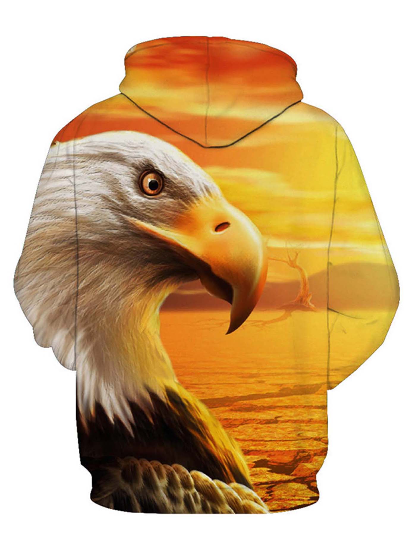 Amerikanischer Unabhängigkeitstag Eagle Print Pocket Hoodie