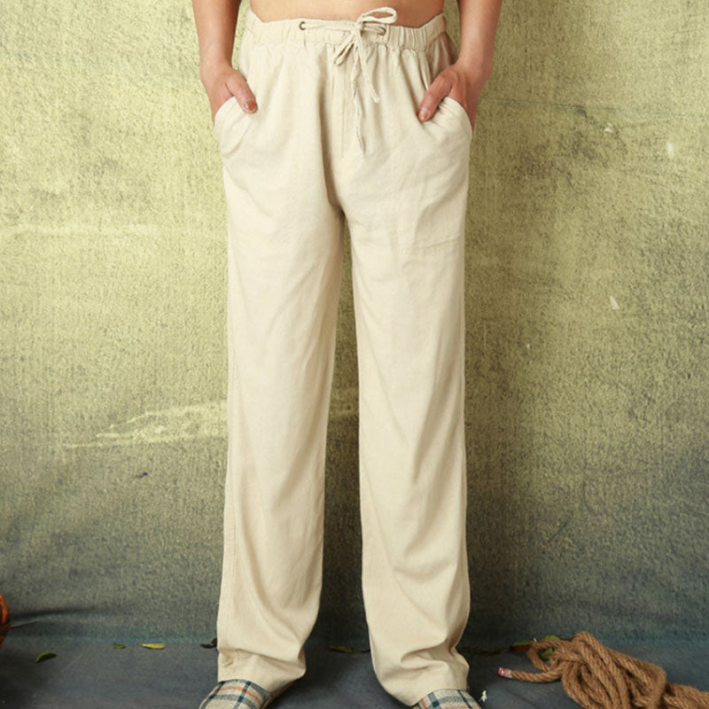 Pantalones casuales de lino para hombre