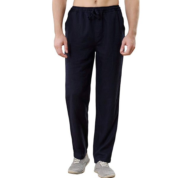 Pantalones de ocio ajustados de lino ecológico