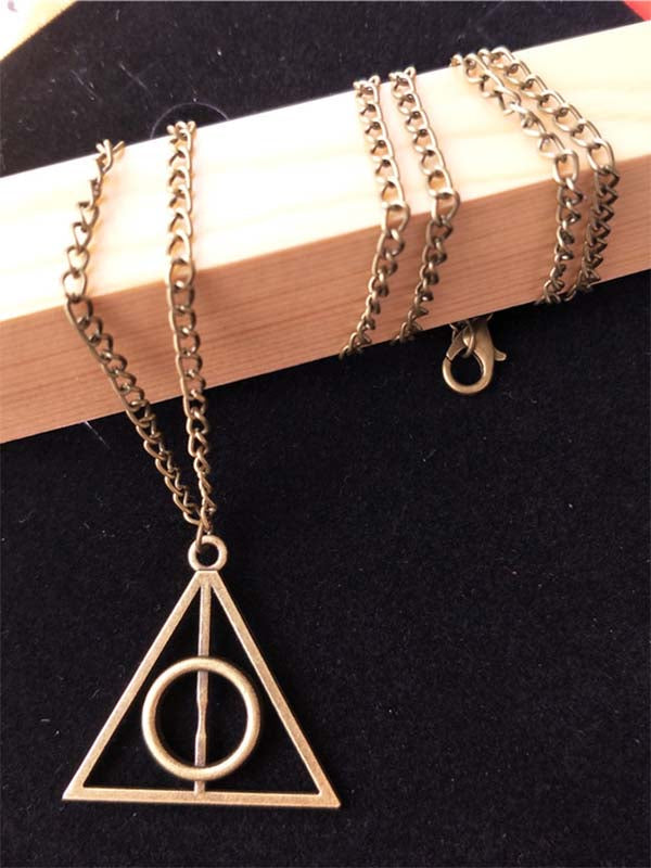 Luna death reliquias triángulo redondo retro colgante