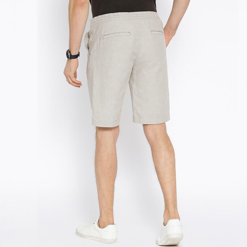 Herren Straight Summer Cool Atmungsaktive, weiche, bequeme Shorts aus Baumwoll-Leinen mit Kordelzug