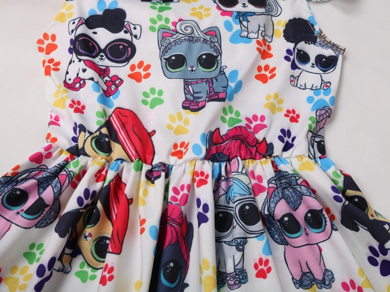 Vestido de traje de princesa rosa de muñeca niña