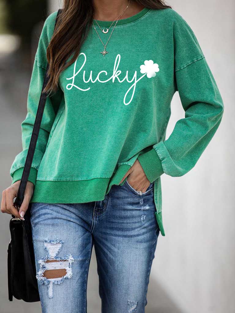 Glücklicher Kleeblattpullover